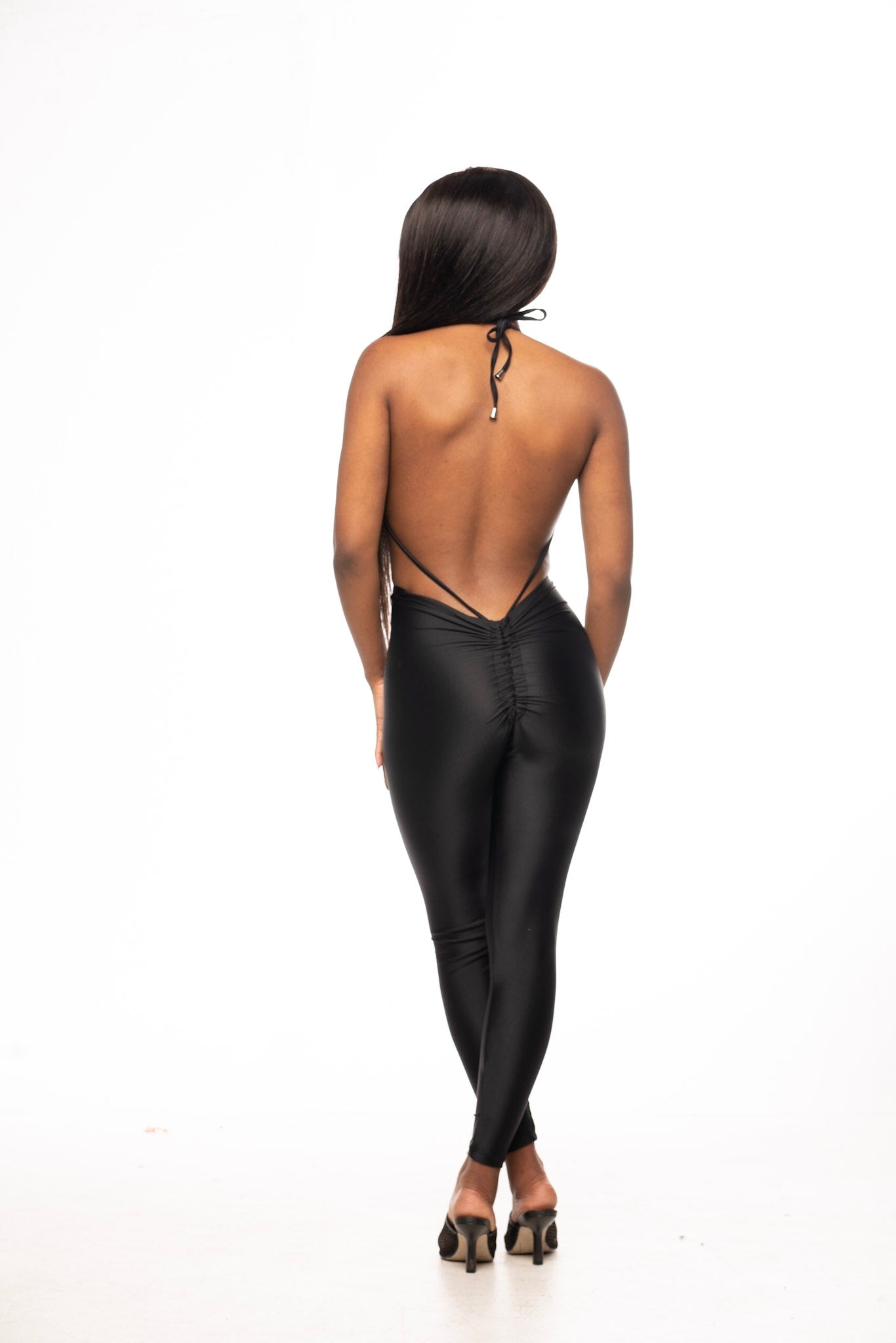 SIENNA RUCHED JUMPER IN BLACK