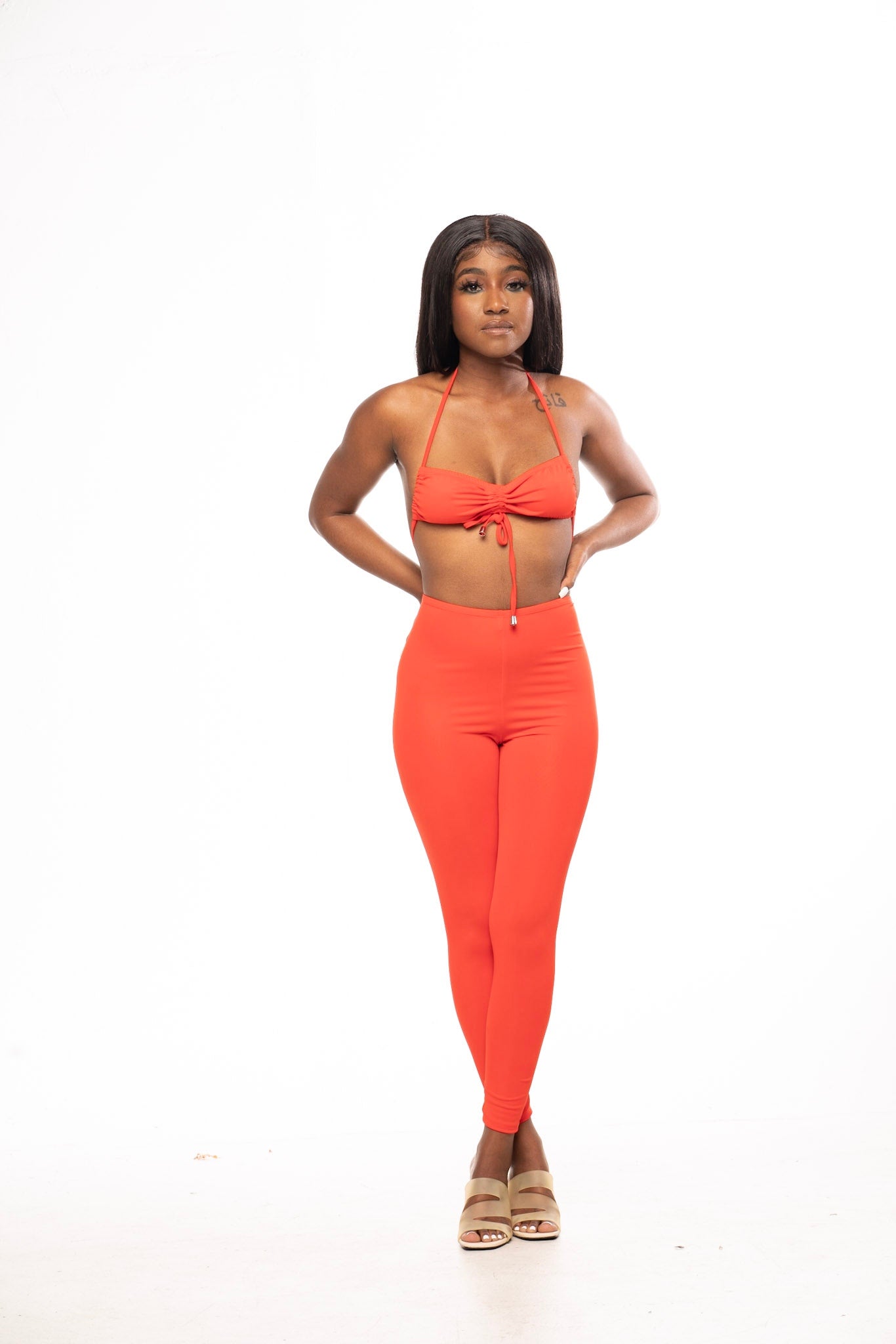 SIENNA RUCHED JUMPER IN RED