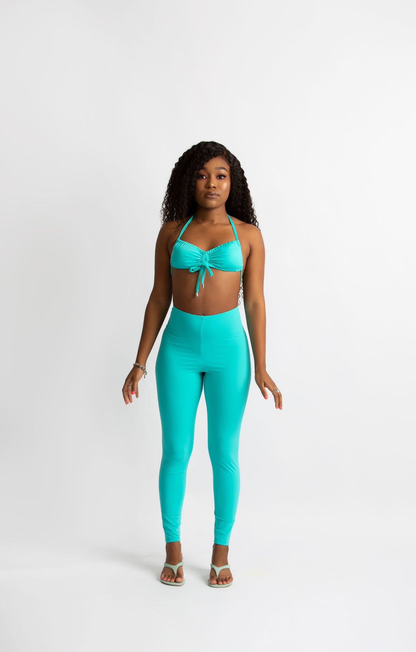 SIENNA RUCHED JUMPER IN TEAL