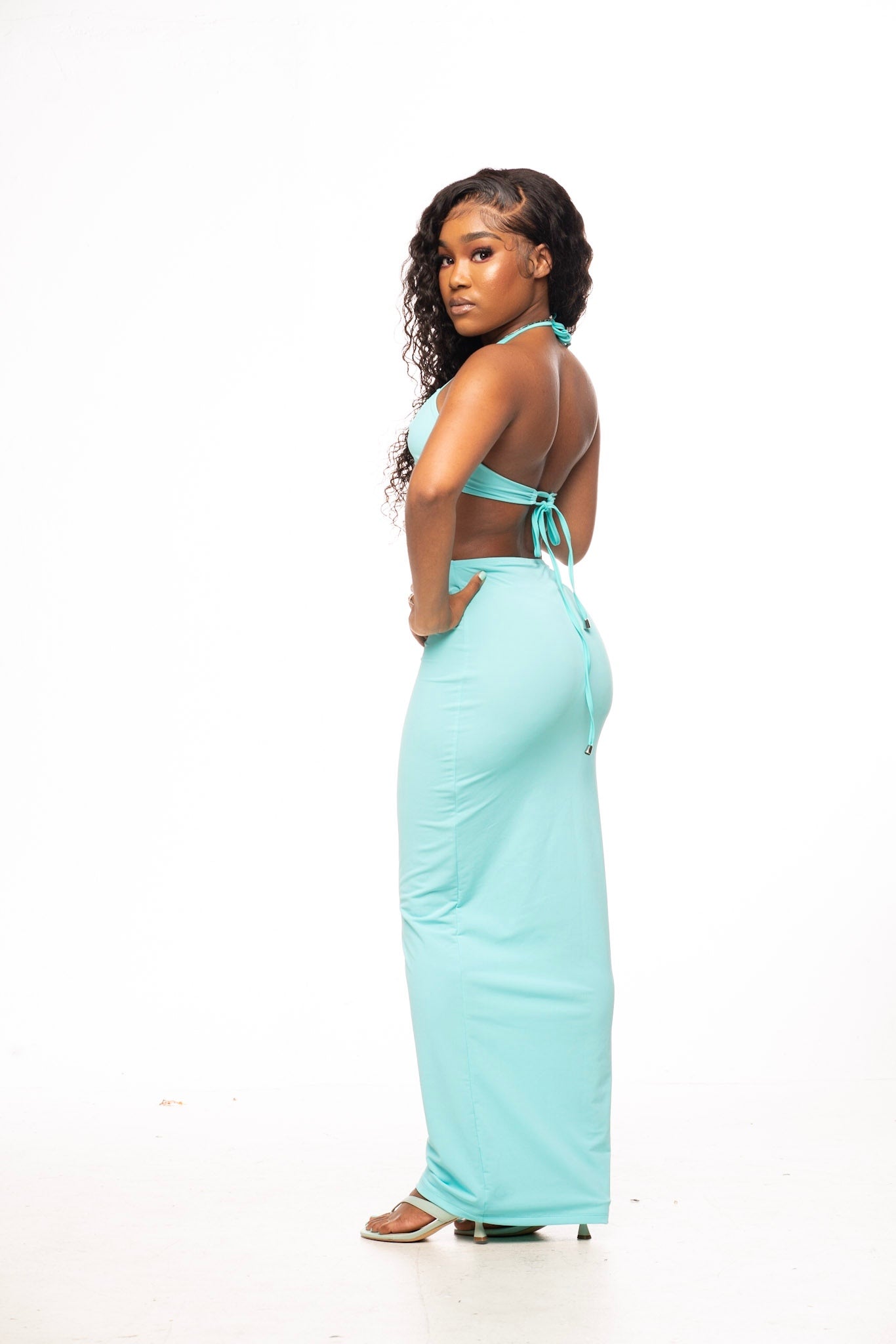 SABRINA MAXI DRESS IN TEAL